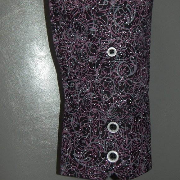 Robert Graham BRIGGS Men’s Button Front Long Sleeve Shirt Purple Black Large NWT - Picture 5 of 8